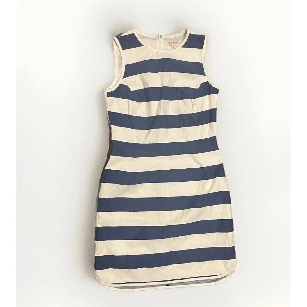 Brookes‎ Brothers Woman’s Blue & White Striped Mid Dress Size 6